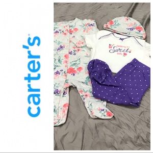 🔴SOLD🔴 Carter’s 4 Piece Purple Floral Set